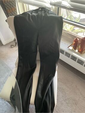 Express Black Faux Leather Boot Cut Pants